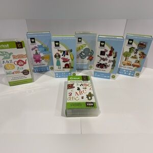 Lot of 7 New Like New Cricut Printer Shapes Cartridges with Keyboards & Manuals